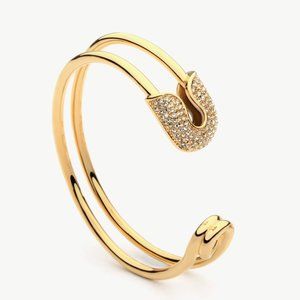 Rhinestone Double Hoop Bracelet For Women